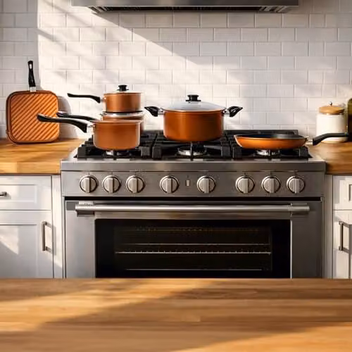 Carter & Clay 10 Piece Non-Stick Copper Cookware Pots and Pans Set