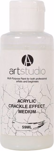 Art Studio Crackle Effect Acrylic Paint in White and Transparent, 9.7 cm