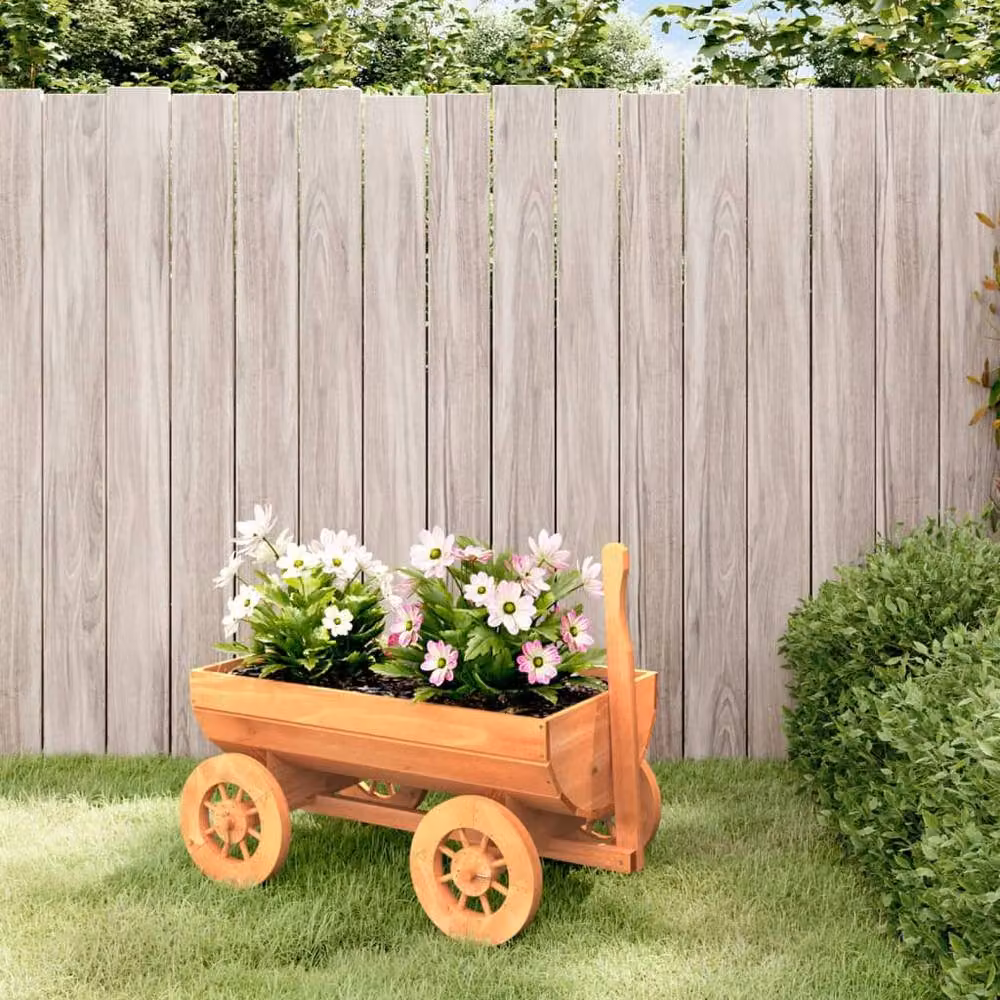 Berkfield Home Decorative Wooden Planter Tub in Brown, W/D/H: 70 x 43 x 54 cm – 2