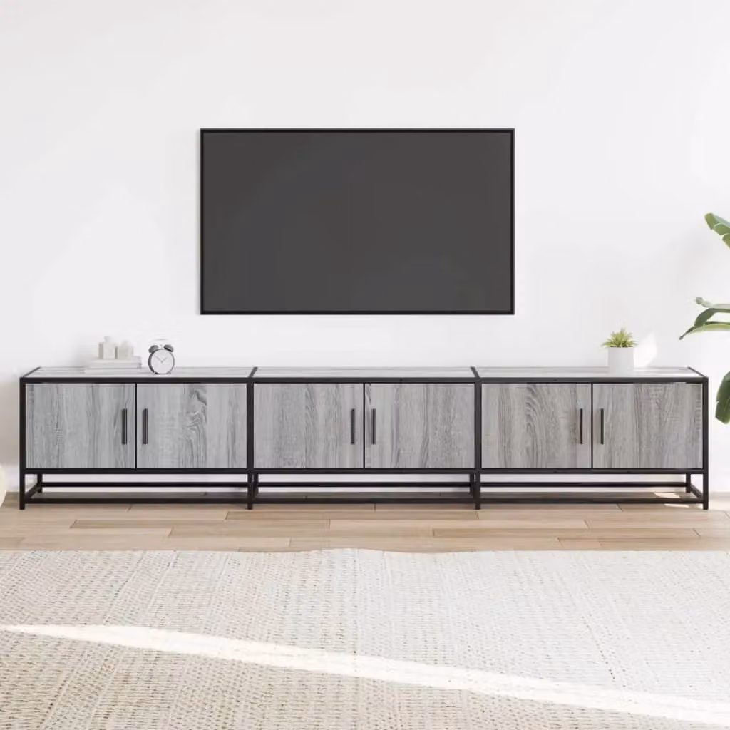 Berkfield Home Grey Sonoma TV Cabinet in Engineered Wood W/D/H: 210 x 41 x 41 cm – 3