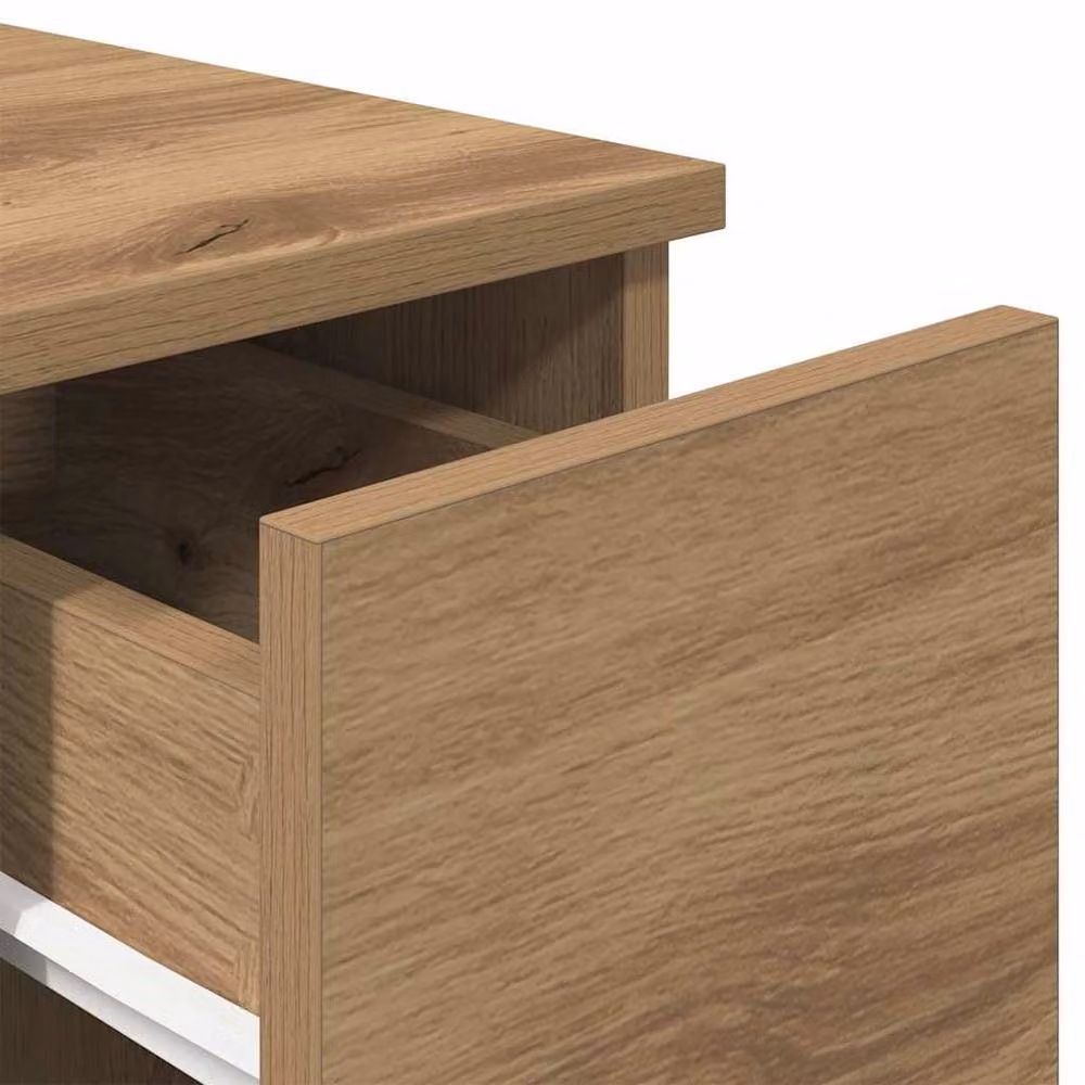 Berkfield Home Artisan Oak Bedside Cabinet with Drawer, Brown, W/D/H: 20 x 36 x 60 cm – 4
