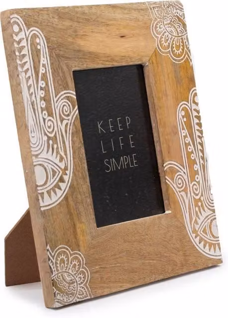 KDMD Hansa Rectangular White and Brown Mango Wood Picture Frame for 10x15cm Photos – 1