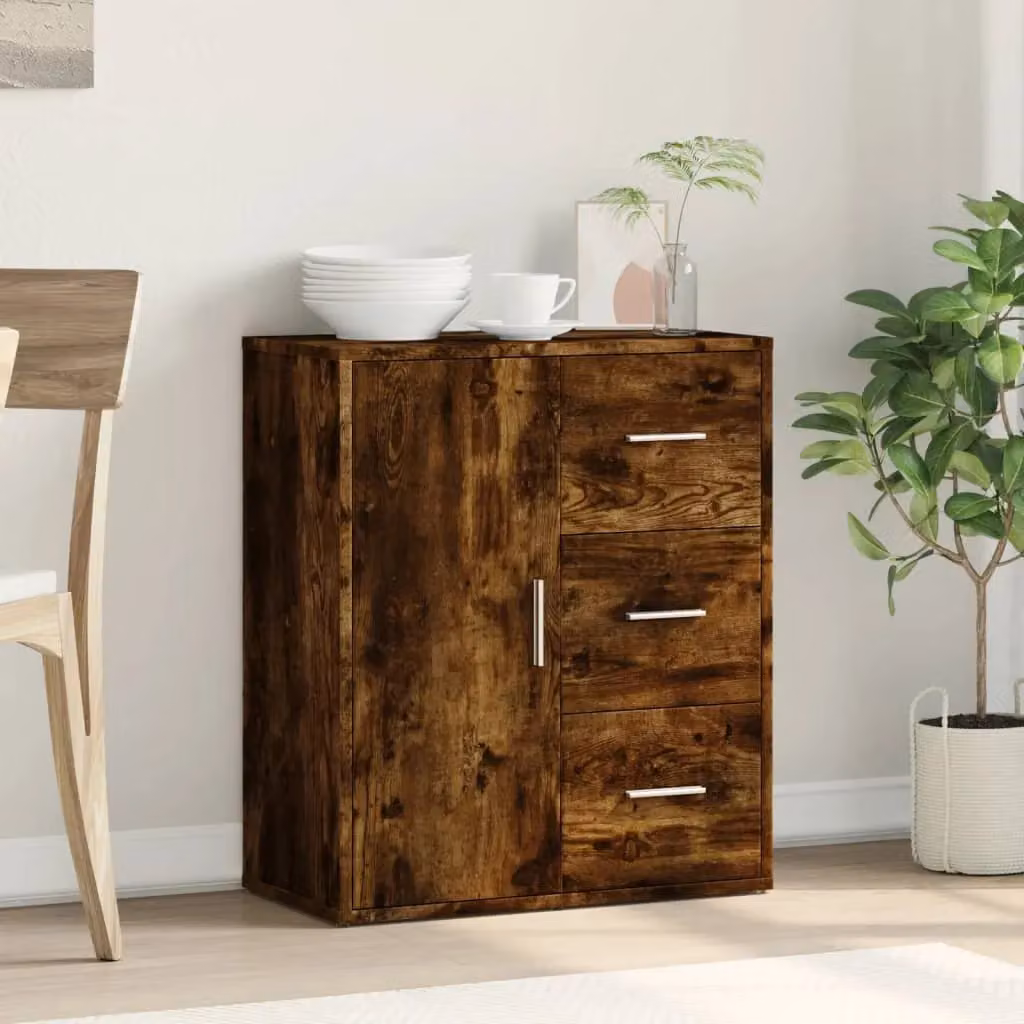 Berkfield Home Smoked Oak Sideboard in Brown, W/D/H: 60 x 31 x 70 cm – 2