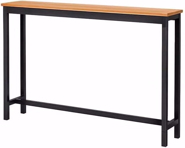 KORVIXA Brown Wood Minimalist Rectangular Console Table – 1