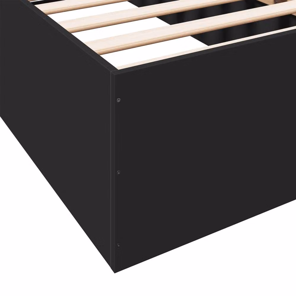 Berkfield Home Modern Bed Frame in Black, W/D/H: 100 x 200 x 35 cm – 5