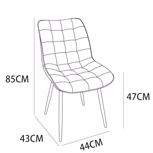 MCC Direct Alba Set of 2 Brown Faux Matte Suede Leather Dining Chairs with Metal Legs – 3