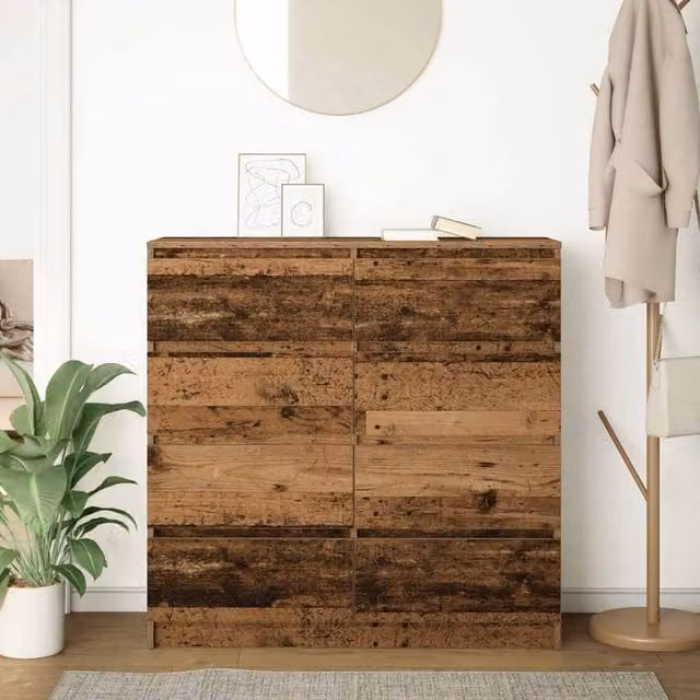 Berkfield Home Rustic Old Wood Sideboard in Brown, W/D/H: 100 x 35 x 99 cm – 1