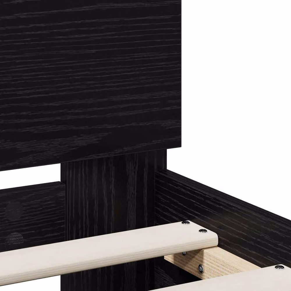 Berkfield Home Modern Bed Frame in Black Oak, W/D/H: 140 x 190 cm, Engineered Wood – 3