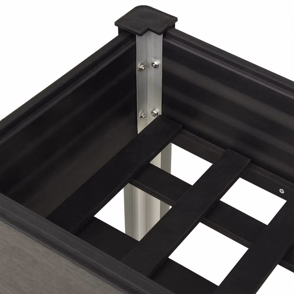 Berkfield Home Garden Grey WPC and Steel Raised Bed W/D/H: 120 x 40 x 75 cm – 4