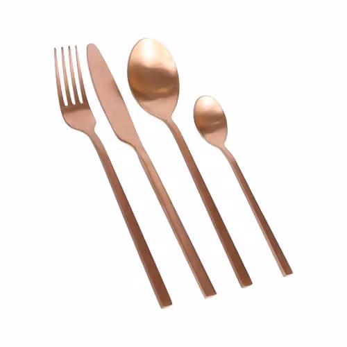 Argon Tableware 48 Piece Copper Coated Stainless Steel Cutlery Set for 12 People