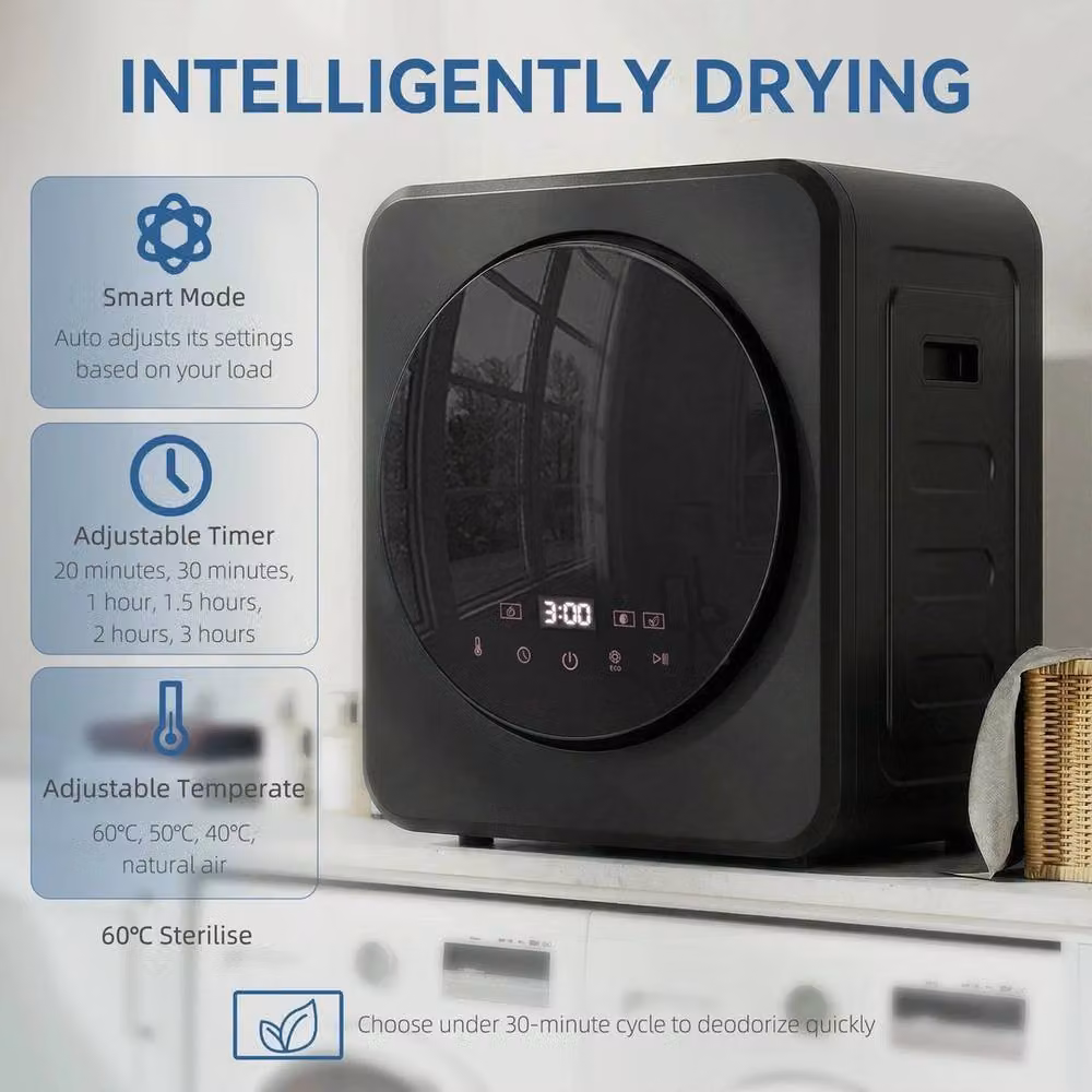 PAWNORA 4 kg Small Vented Countertop Tumble Dryer in Black – 3