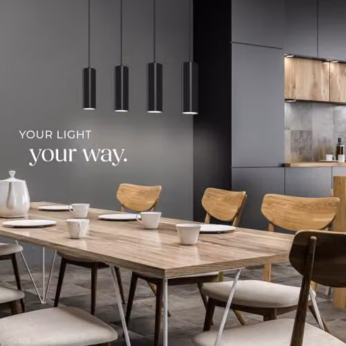 tectake Lumea Industrial Style Black Metal Pendant Light with 4 Adjustable Cylinder Lampshades – 7