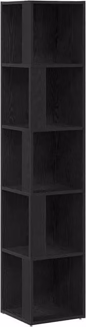 Berkfield Home Corner Cabinet in Black Oak, W/D/H: 33 x 33 x 164.5 cm