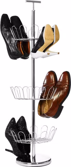 Orsina Tavia Revolving Silver Metal Shoe Rack