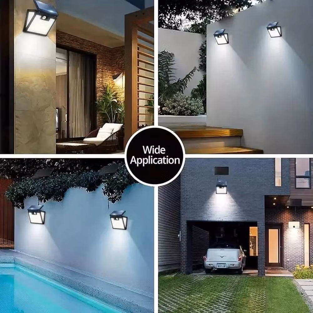 SPETLEK Solar Powered LED Outdoor Wall Security Floodlight in Black – 5
