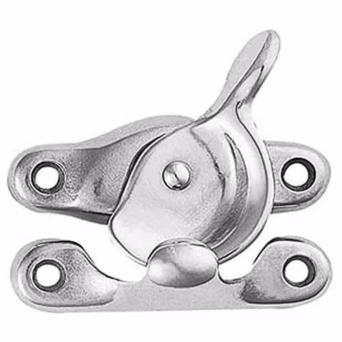 Loops Fitch Pattern Sash Window Fastener in Satin Chrome with 49mm Fixing Centres