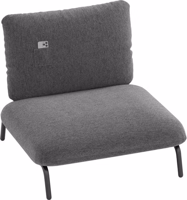 Costway Modern Grey Fabric Tub Lounge Chair with Metal Frame