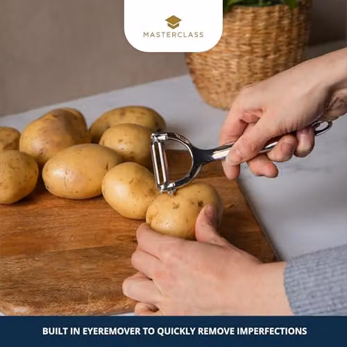 MasterClass Y Potato Peeler in Silver Stainless Steel with Swivel Blade and Ergonomic Handle – 2