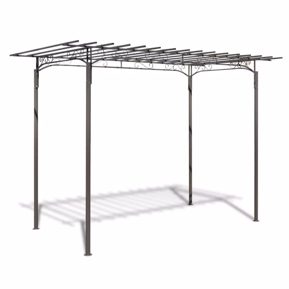 Berkfield Home Silver Steel Rose Arch Garden Arbor Climbing Frame, W/D/H: 320 x 190 x 215 cm – 2