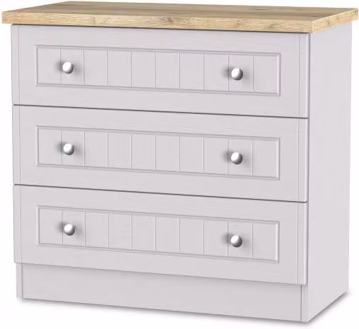 Welcome Vienna 3 Drawer Low Chest of Drawers in Grey