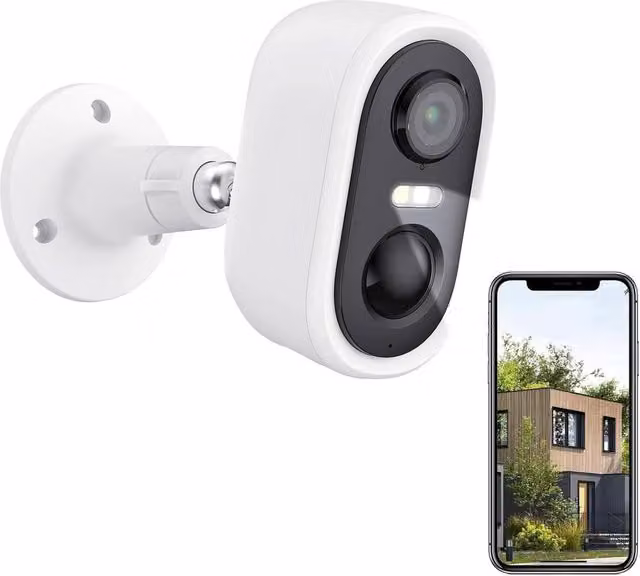 KORVIXA 2 Pack Outdoor Wireless Security Pet Camera, White
