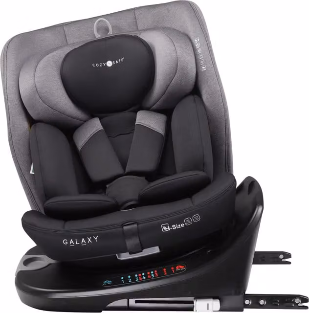 Cozy N Safe Galaxy i-Size 360 Rotating Child Car Seat with Isofix Base, Black and Grey