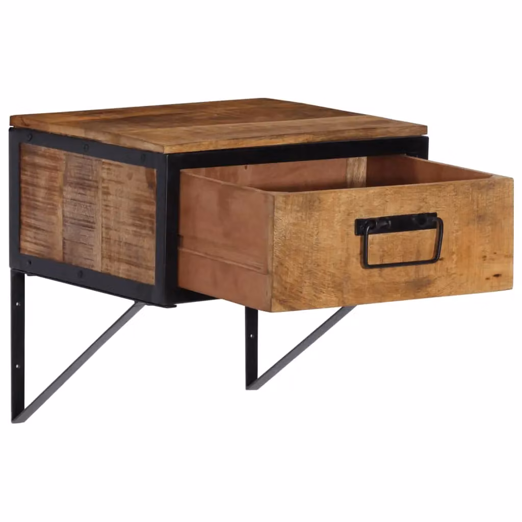 Berkfield Home Industrial Mango Wood Bedside Cabinet in Brown, W/D/H: 40 x 35 x 40 cm – 3