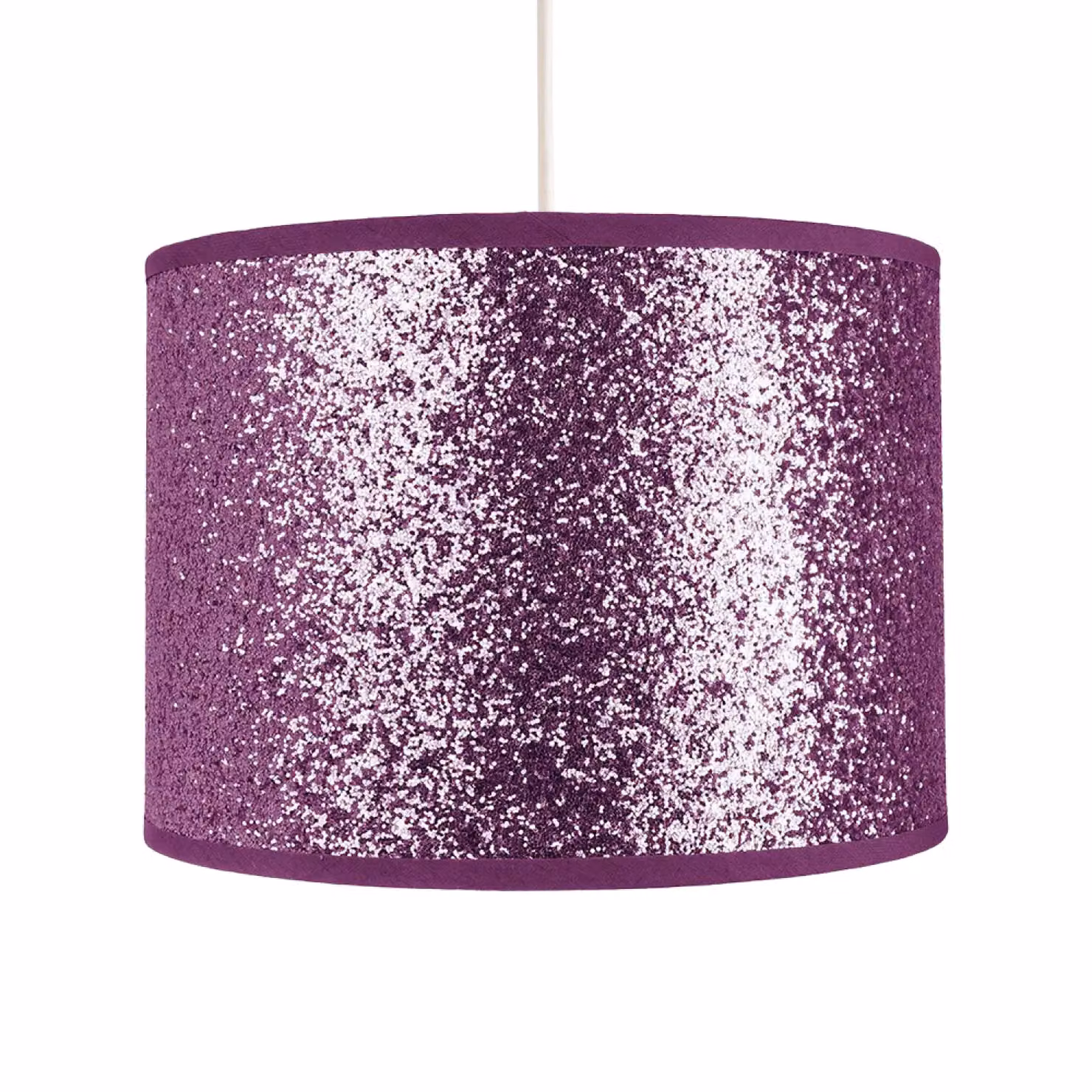 Happy Homewares Modern Purple Glitter Fabric Cylinder Pendant Lamp Shade, Diameter: 25.4 cm – 2