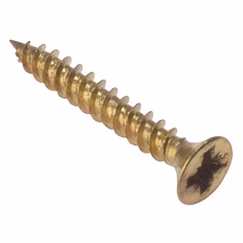 Forgefix Gold Pozi Chipboard Self-Countersinking Screws, 19.05 mm x 5.5 mm