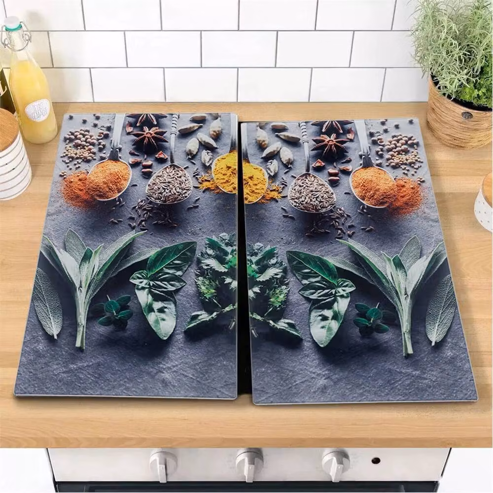 SPETLEK 2 Piece Universal Multicolour Glass Hob Cover Board Worktop Protector, W/D/H: 30 x 30 x 2 cm – 3