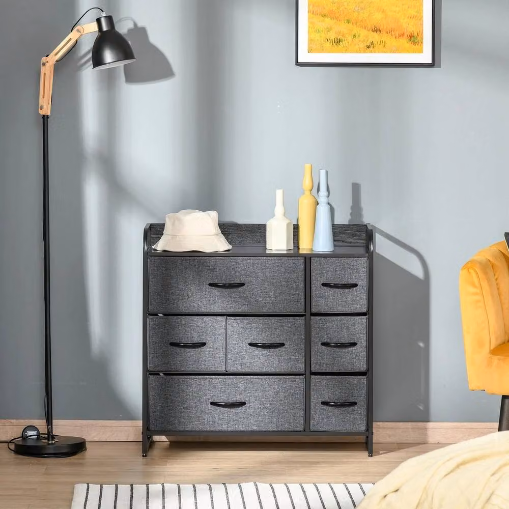 Havendro 3-Tier Fabric Bedroom Dresser with 7 Foldable Drawers, Grey – 3