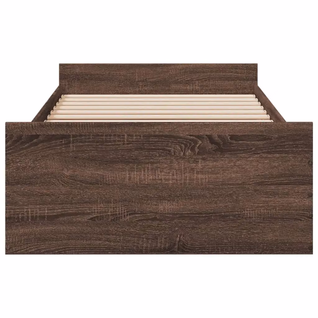 Berkfield Home Small Single Bed Frame with Drawers in Brown Oak, W/D/H: 75 x 190 cm – 3
