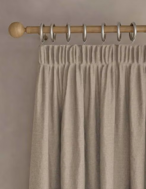 M&S Isabelle Pencil Pleat Blackout Curtains, Beige, H: 168 cm x W: 137 cm