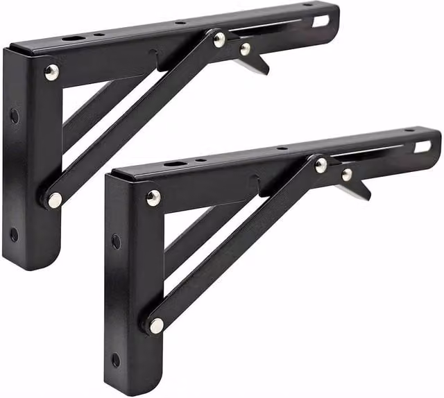 SPETLEK Black Folding Bracket Table Extension Shelf, W: 100 cm x D: 52 cm