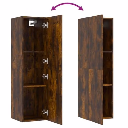 vidaXL Wall-mounted TV Cabinet in Brown Oak, W/D/H: 110 x 30.5 x 30 cm – 3
