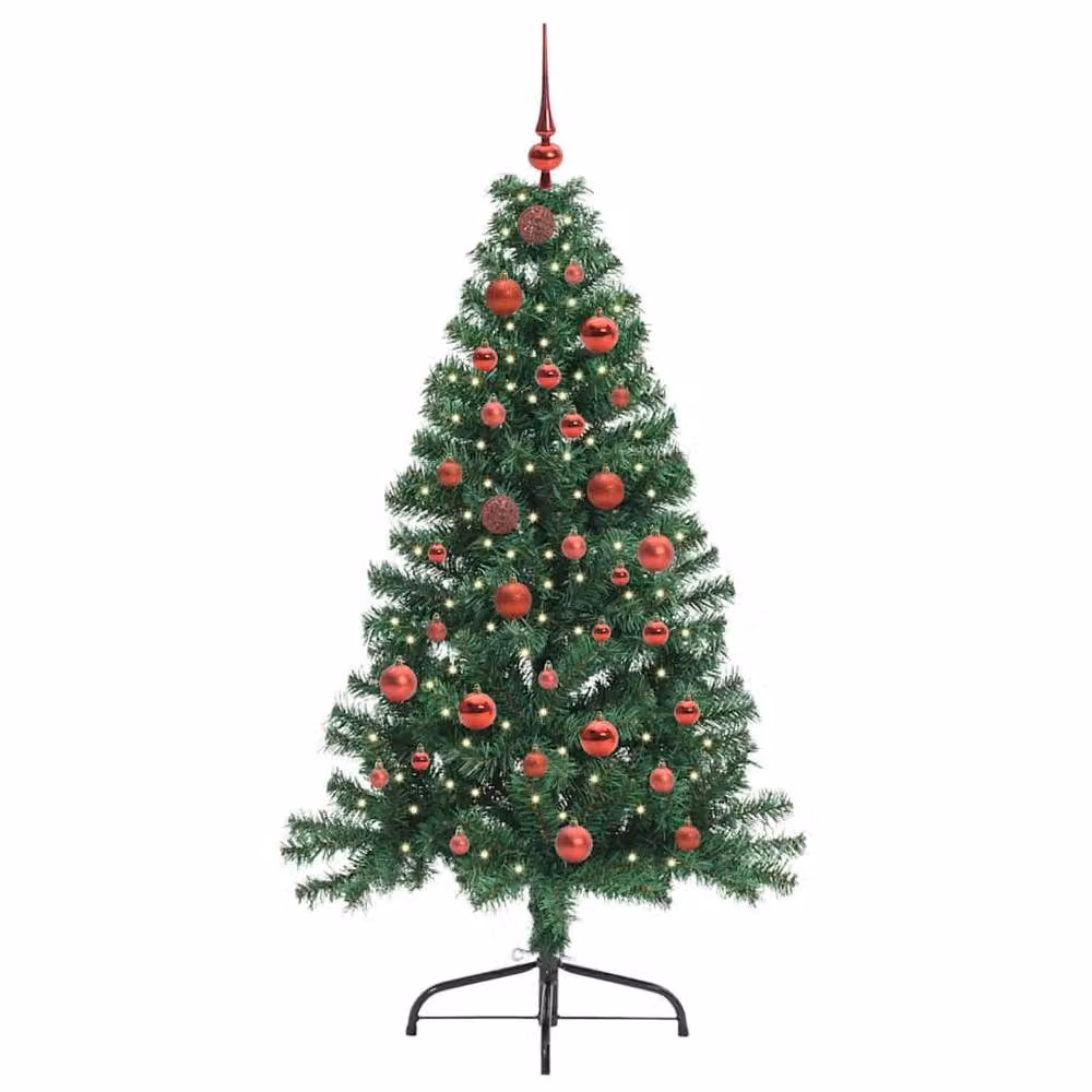 Berkfield Home Artificial Pre-lit Christmas Tree in Green, Height: 150 cm – 3