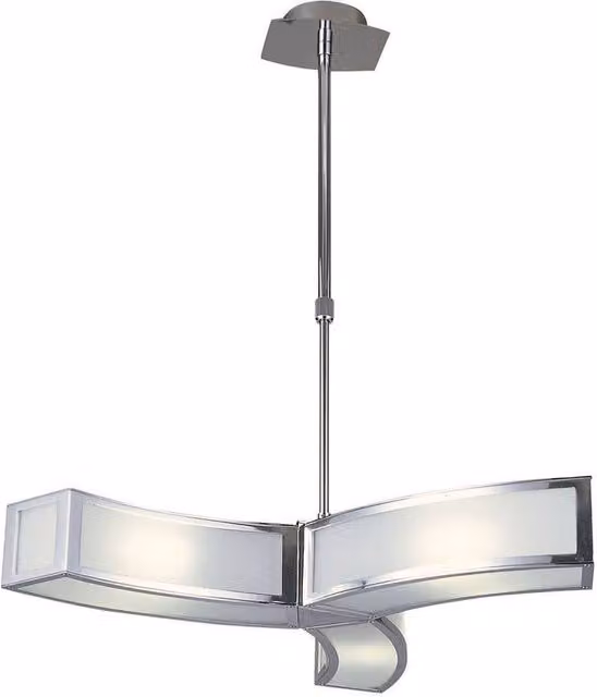Netlighting Duna GU10 3-Light Pendant Lamp in Polished Chrome and Grey