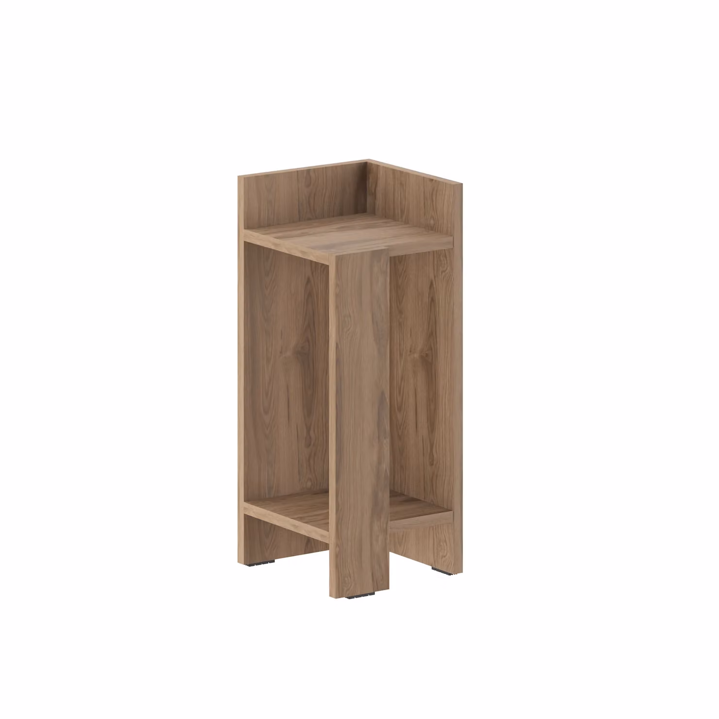 Decortie Elos Modern Narrow Left Module Bedside Table in Dark Brown, W: 25 cm, H: 60 cm, D: 27 cm – 2