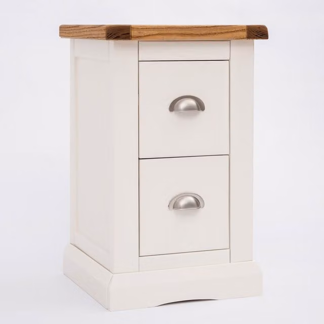 Cabinet Bits Cosenza 2 Drawer Petite Bedside Cabinet in White Ash Wood
