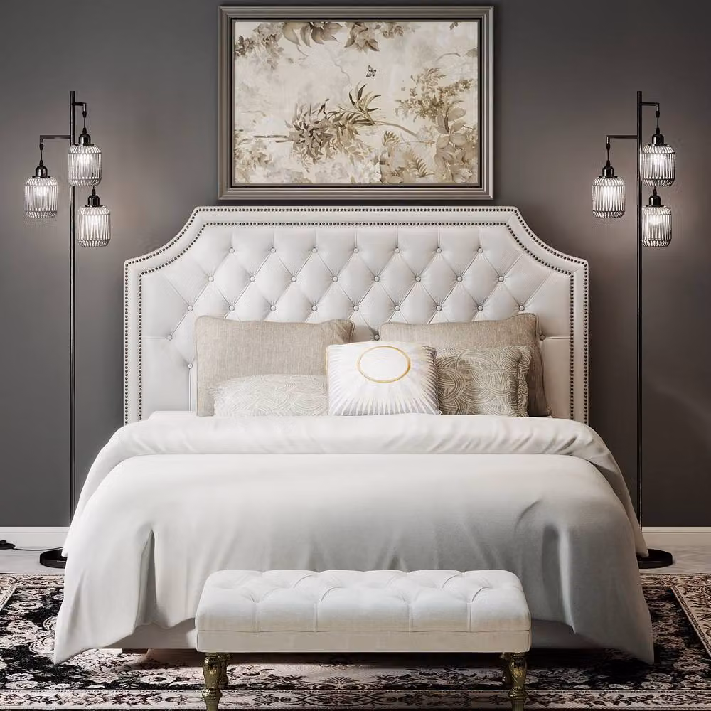 Costway 3-Light Farmhouse Floor Lamp in Black with Foot Switch, Height: 173 cm – 4