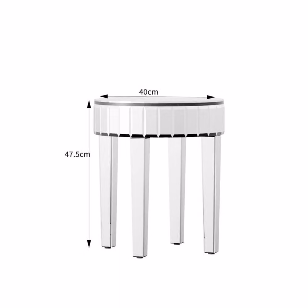 Comfy Living Ltd Round Mirrored Side Table in Silver with Chrome Finish – 3