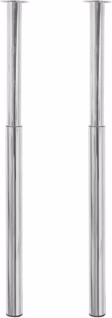 Berkfield Home 2 Pack Telescopic Height Adjustable Table Legs in Chrome Silver, Height: 710 mm - 1100 mm