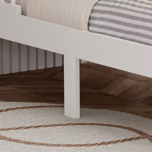 WestWood Solid Wood Montessori Junior Toddler Bed Frame with Safety Rail Guard, White, 90 x 190 cm – 3