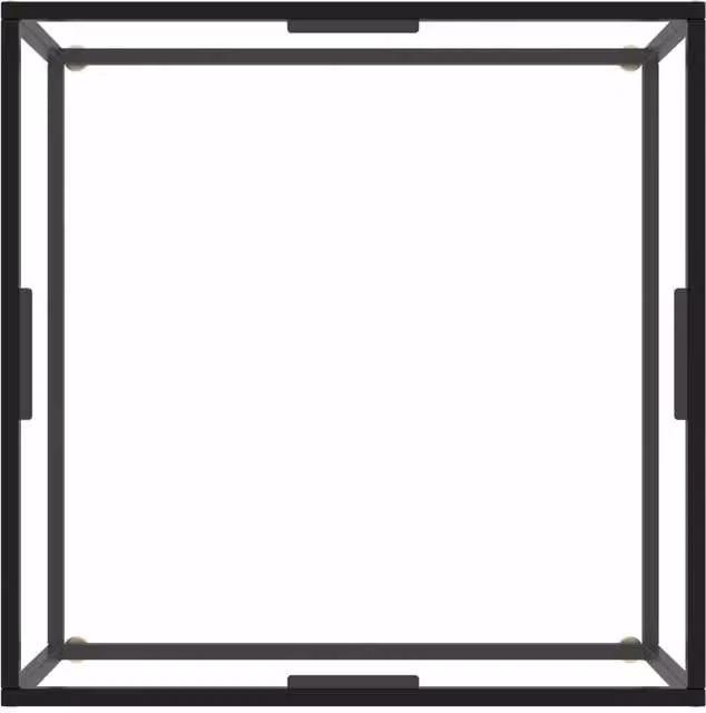 Berkfield Home Modern Square Coffee Table in Black with Transparent Tempered Glass, W/D/H: 80 x 80 x 35 cm