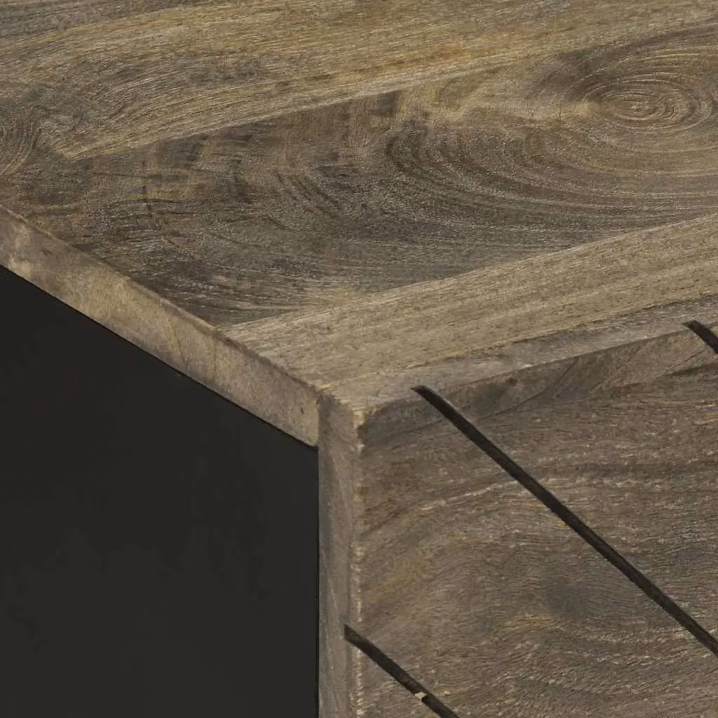 Berkfield Home Black Mango Wood Coffee Table W: 100 cm, D: 54 cm, H: 40 cm – 3
