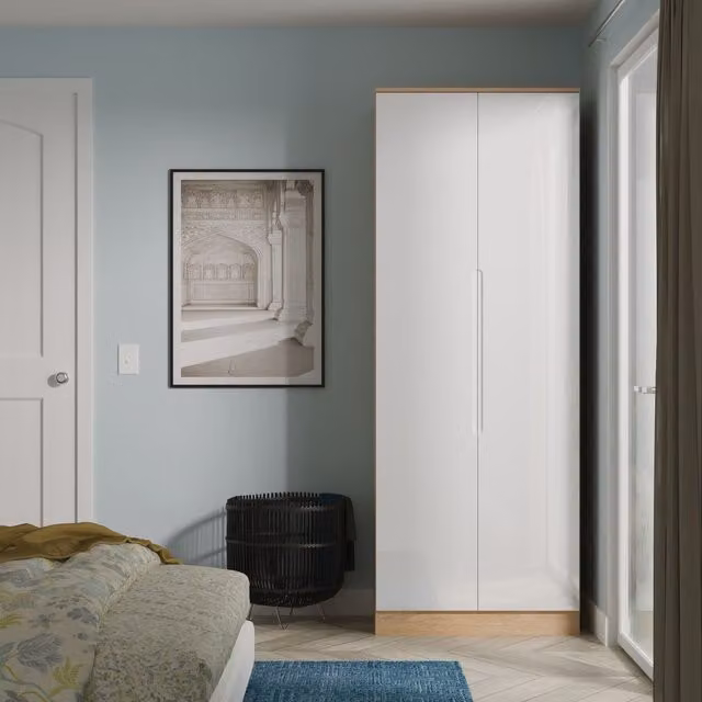 Ready Assembled 2 U Lucca Tall Double Wardrobe in Light Oak