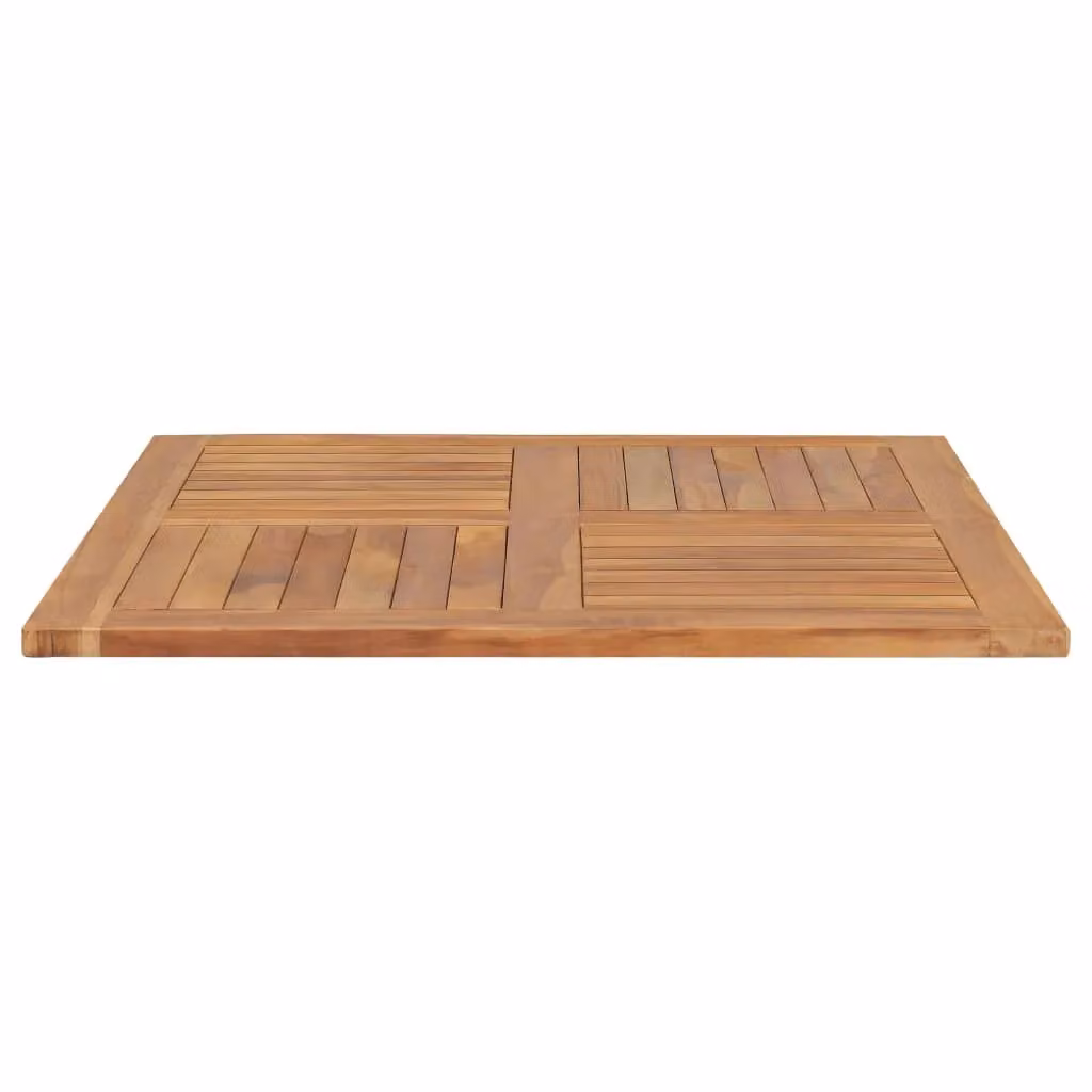 Berkfield Home Solid Teak Wood Table Top, Brown, W: 90 cm, D: 90 cm, H: 2.5 cm – 2