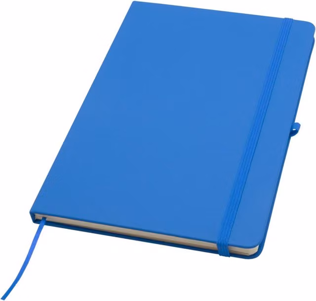 Generic A5 Lined Hardcover Notebook with Bookmark and Elastic Closure, Blue