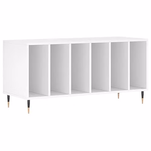 vidaXL Record Cabinet in White Matt MDF with Hinged Doors