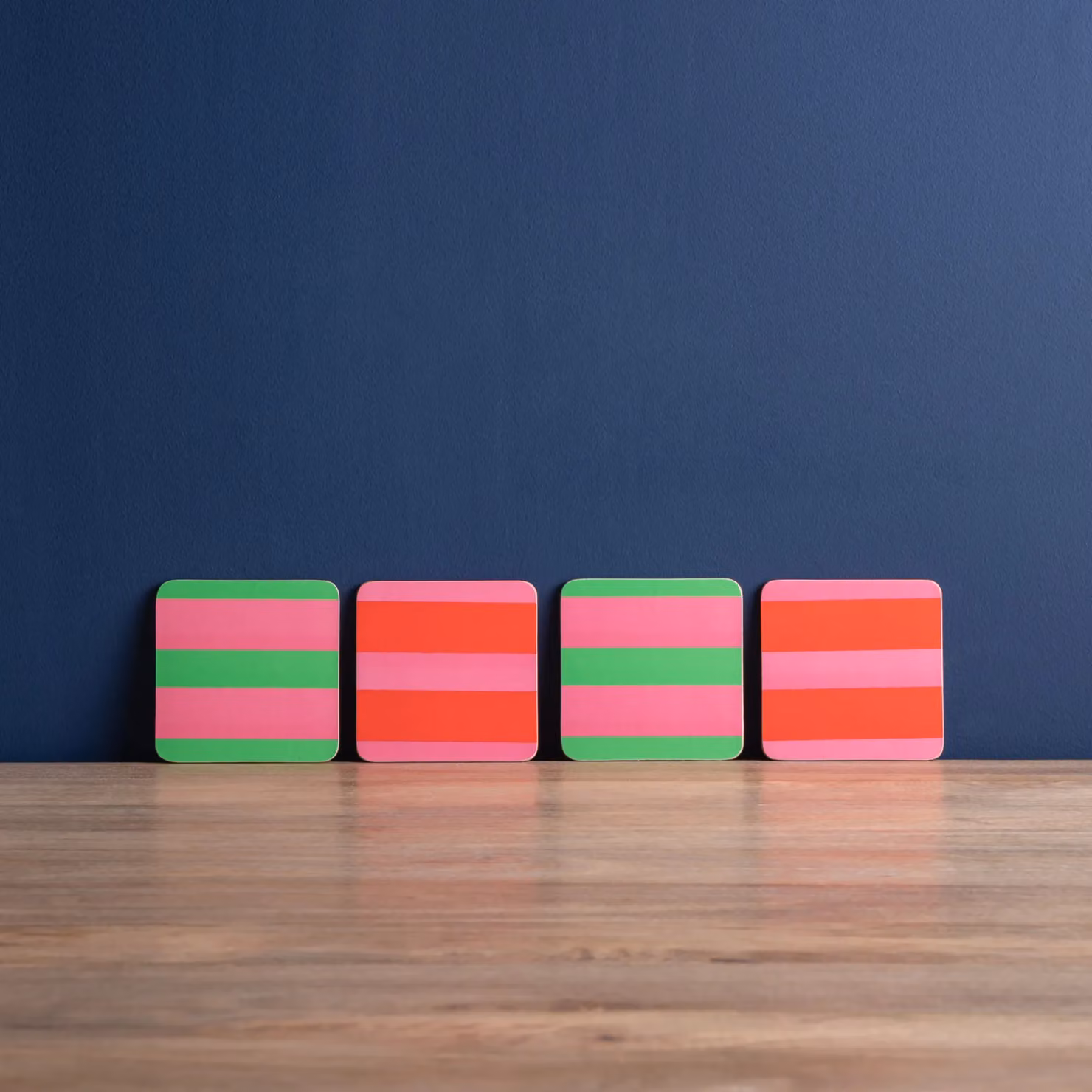 Creative Tops Multicolour Striped Square Absorbent Coasters, Set of 4, W/D/H: 10.5 x 10.5 x 2 cm – 2